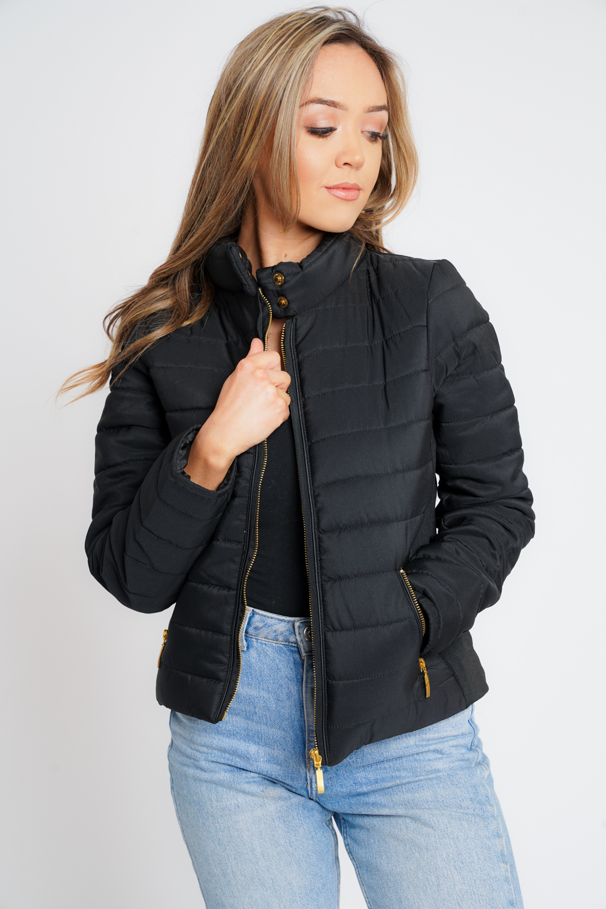 Ribbed Ladies Puffer Jacket | Affinity Wholesale Fashion